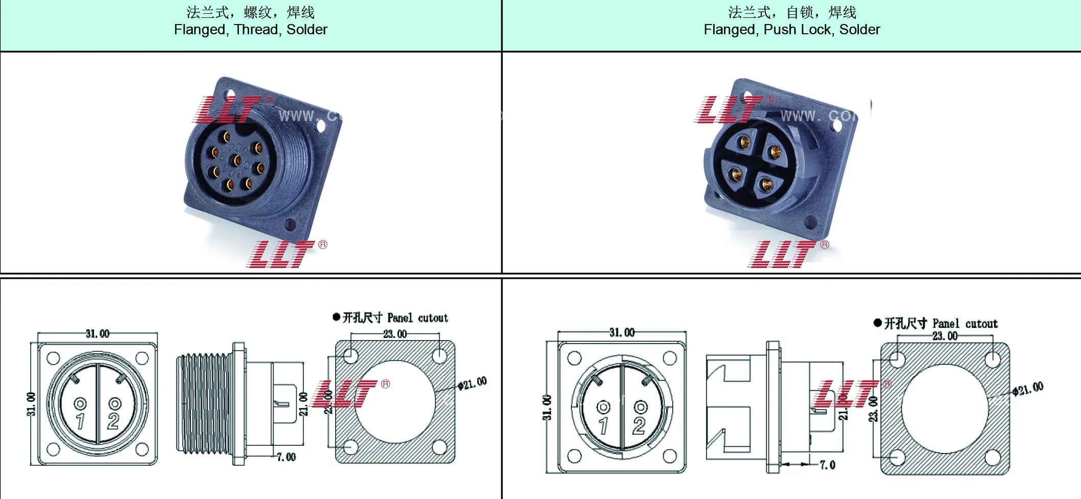 M16 Flanged Female Pin
